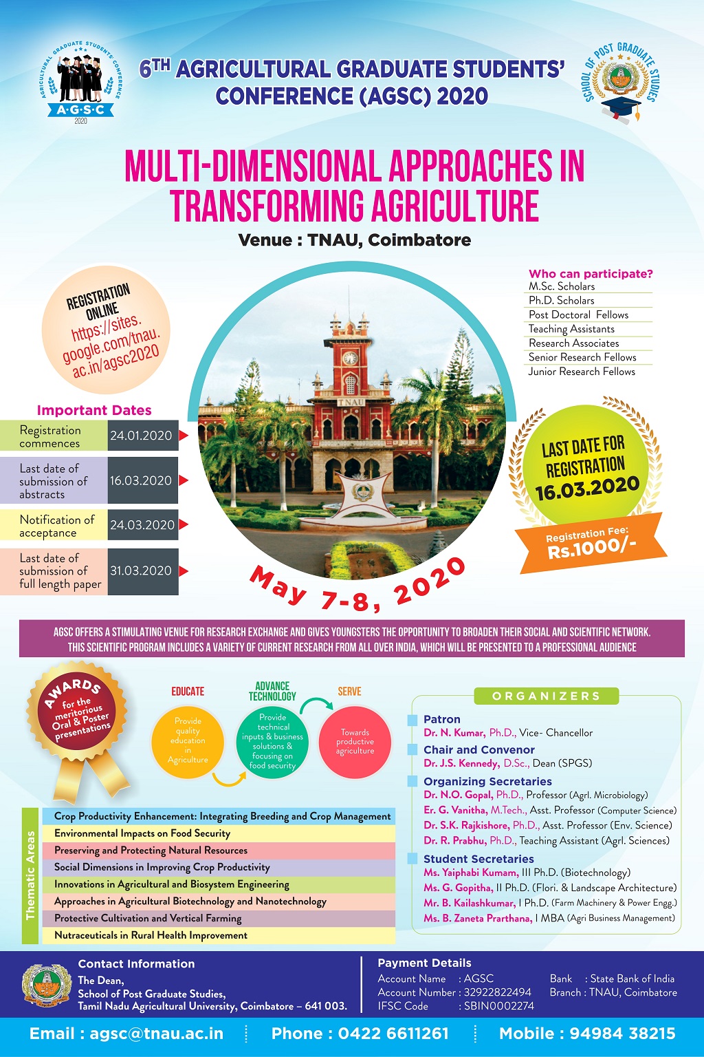 Agricultural Graduates Students Conference AGSC 2020